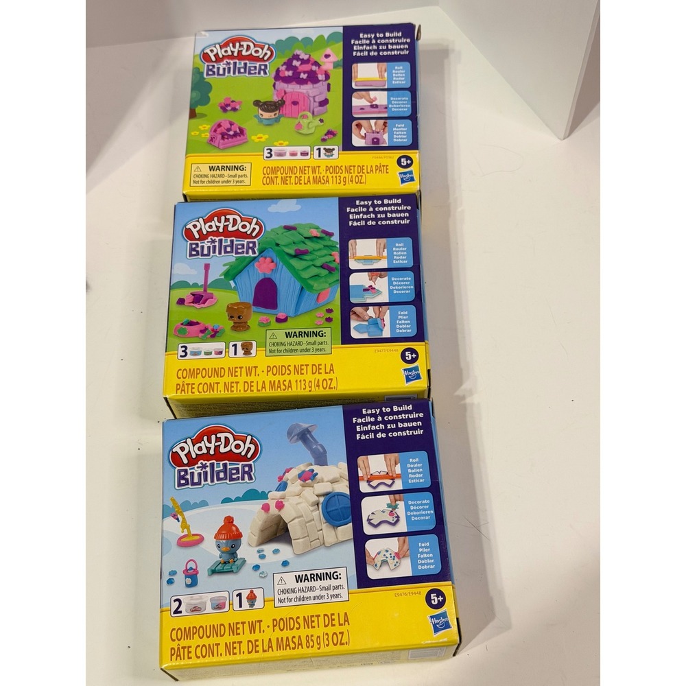 Play-Doh Builder 3-Pack Bundle Igloo Treehouse Garden Cottage Sets Ages 5+ NEW